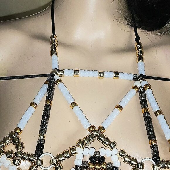 Gold, Black, Glow in the Dark KANDI TOP ECD, ULTRA, MUSIC FESTIVAL - Picture 2 of 3